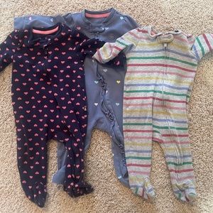 Baby Gap Zip Sleepers 6-9months, navy hearts, stripes and blue hearts run small